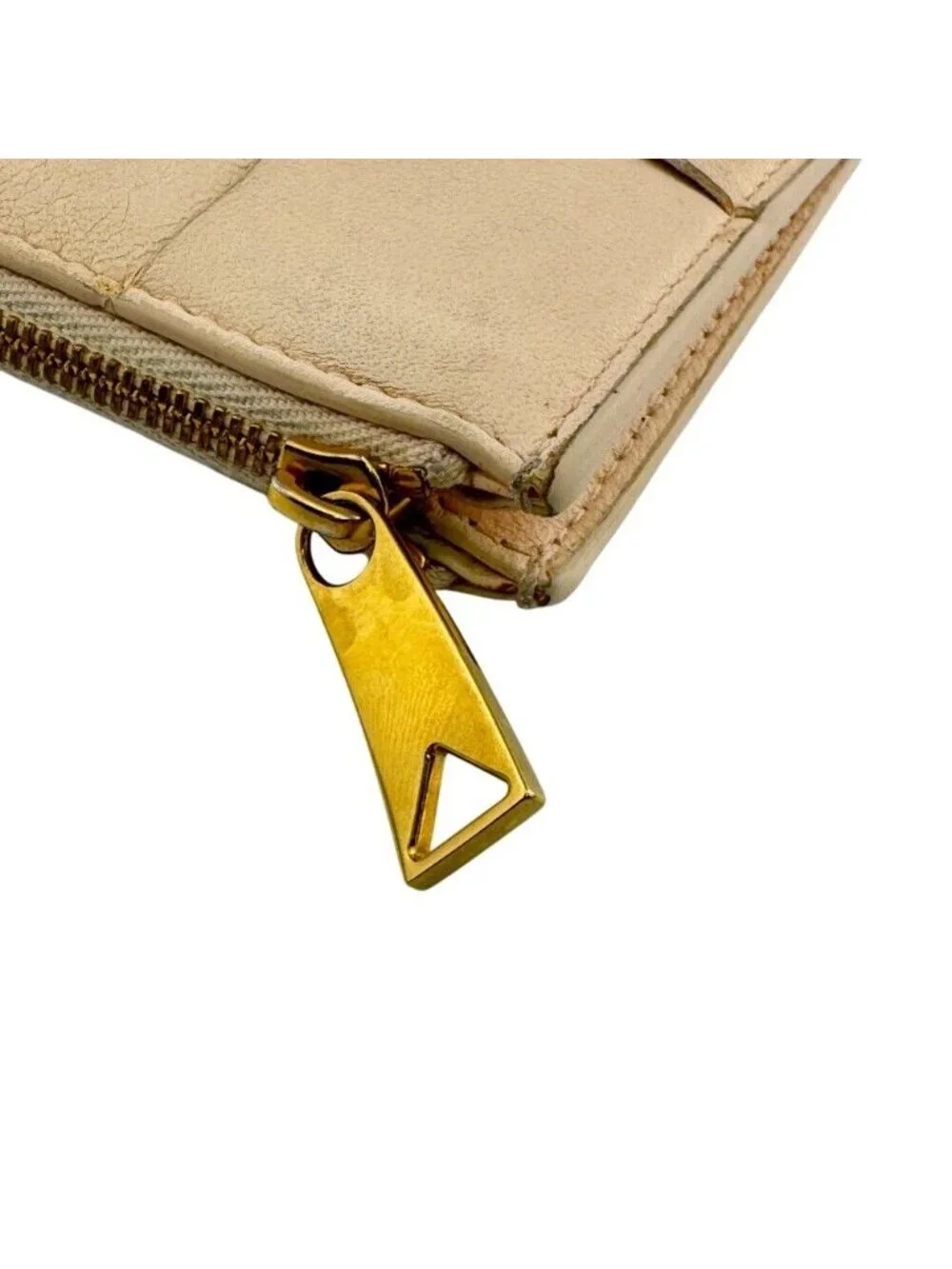 Bottega Veneta Maxi Intrecciato Leather Coin Purse Beige